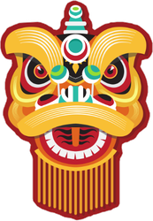 Chinese New Year Lion Head Sticker