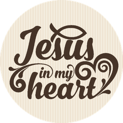 Christian Art Jesus In My Heart Sticker
