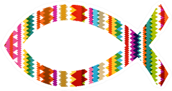 Christian Ichthus Fish Abstract Pattern Sticker