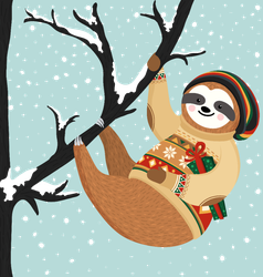 Christmas Sloth Sticker