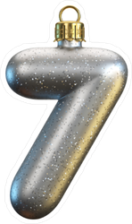 Christmas Tree Decoration Font Number 7 Sticker