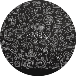 Cinema, Movie, Film Doodles Pattern Sticker