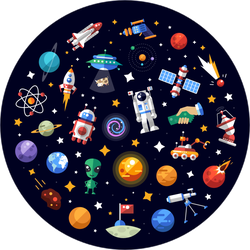 Circle Of Space Icons Sticker
