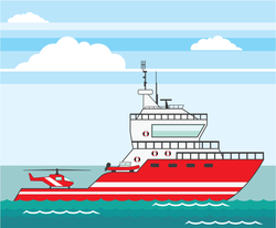 Coast Guard Ship With Helicopter Sticker