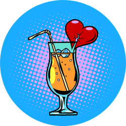 Cocktail With Heart Sticker