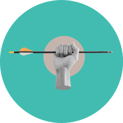 Collage Modern Art Hand Holding Archery Arrow Sticker