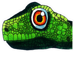 Color Lizard Illustration Face Sticker