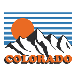 Colorado Snowy Mountain With Sunset Sticker