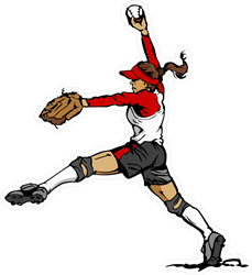 Colored Fast Pitch Softball Pitcher Sticker