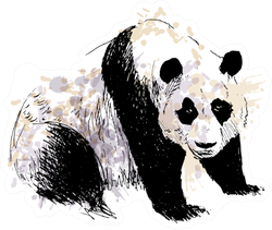 Colored Hand Drawing Panda Sticker