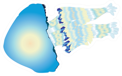 Colored Jellyfish Blue Yellow Illustration Sticker