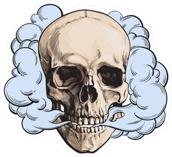 Colored Vape Skull Sticker