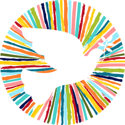 Colorful Dove Bird Shape In Fun Colors Sticker