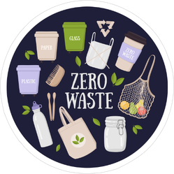 Colorful Eco Friendly And Zero Waste Elements Sticker