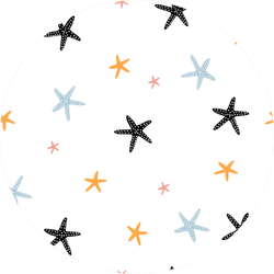 Colorful Hand Drawn Pattern With Starfish Sticker