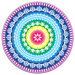 Colorful Hippie Mandala Sticker