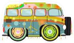 Colorful Hippie Van Sticker