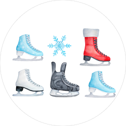 Colorful Ice Skating Shoes Sticker