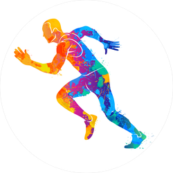 Colorful Running Sprinter Athlete Sticker