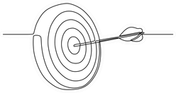 Continuous One Line Drawing Of Arrow In A Target Sticker