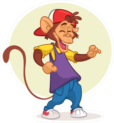 Cool Student Monkey Dancing Sticker