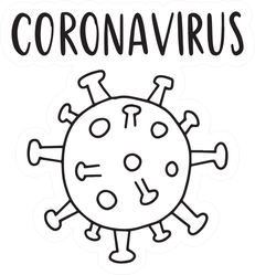 Coronavirus Line Art Icon Sticker