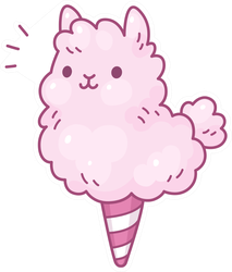 Cotton Candy Llama Sticker