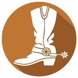 Cowboy Boot Circle Sticker