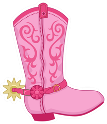 Cowboy Boots Pink Rodeo Sticker