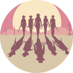 Cowgirls Walking Towards A Sunset Sticker