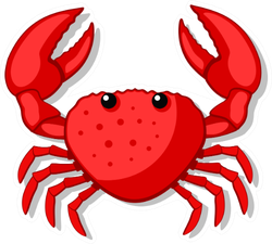 Crab With Large Claws Cartoon Sticker