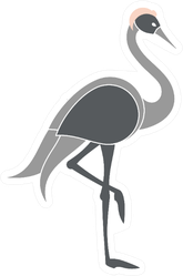 Crane Bird Cartoon Sticker