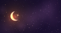 Crescent Moon on Space Background Sticker