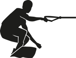 Crouching Wakeboarder Sticker