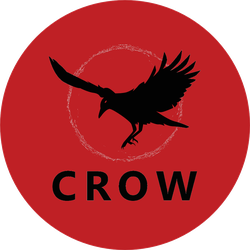 Crow Bird Logo In Red Sticker