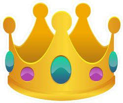 Crown with Blue and Purple Gems Sticker