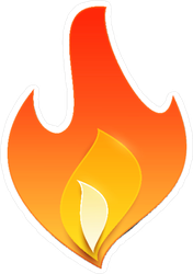 Cut Paper Fire Sticker