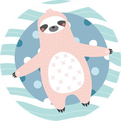 Cute And Relaxed Sloth On A Inflatable Circle Sticker