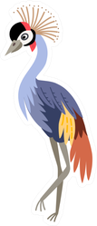 Cute Animals - Grey Crowned Crane Illustration Sticker