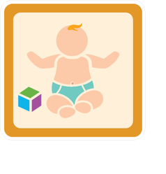 Cute Baby with Blocks Sticker