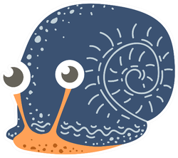 Cute Blue Snail Sticker