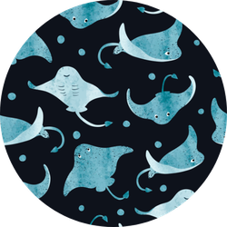 Cute Blue Watercolor Stingray Pattern Sticker