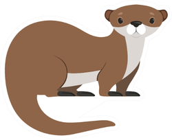 Cute Brown Otter Funny Animal Sticker