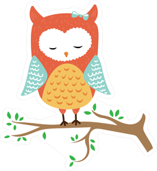 Cute Colorful Sleeping Owl Sticker