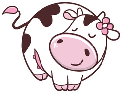 Cute Dairy Cow Cartoon Illustration Sticker