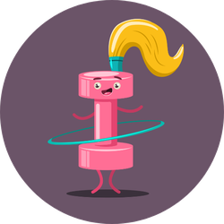 Cute Dumbbell Cartoon Character Doing Exercises Sticker