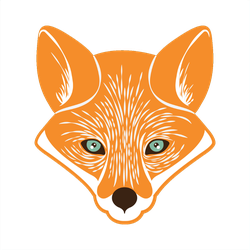 Cute Etched Fox Head Sticker