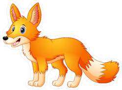 Cute Fox Cartoon Sticker