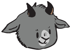 Cute Funny Smiling Goat Face Sticker