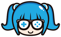 Cute Geek Gamer Girl Blue Sticker